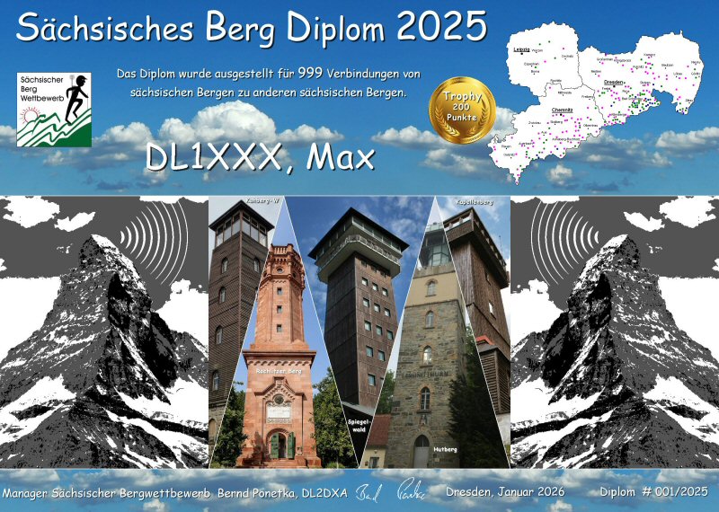 Muster, S&auml;chsisches Berg Diplom Klasse 3 [2025]