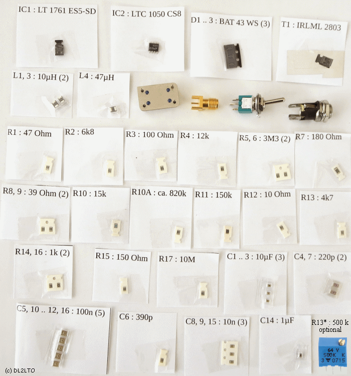 Bauteile in den Containern