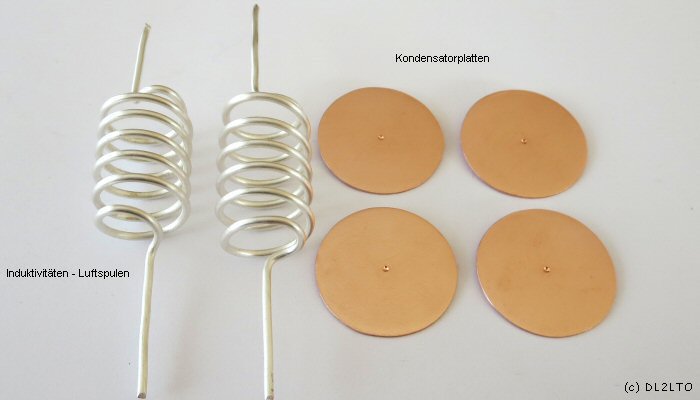 Luftspule und runde Kondensatorplatten