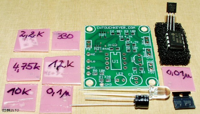 Bauteile des Bausatzes