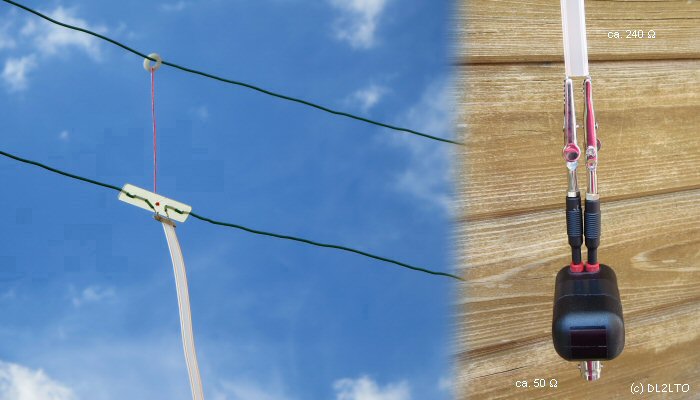 Testaufbau 'ClothesLine-Antenna' ...