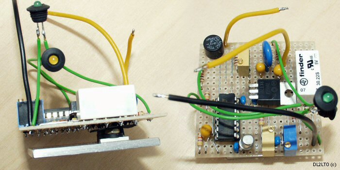 Lochrasterplatine bestückt