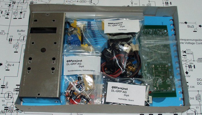 Karton mit allen Bauteilen, versandfertig