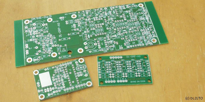 die drei zu bestückenden Leiterplatinen