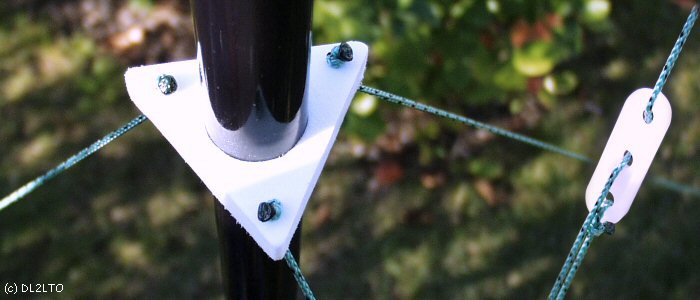 Fixieren der Abspannleinen ...