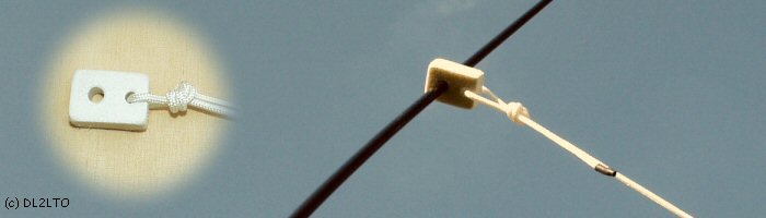 Fixierung der Abspannung ...