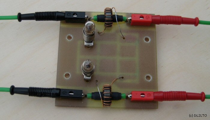 angeschlossener Glühlämpchenindikator