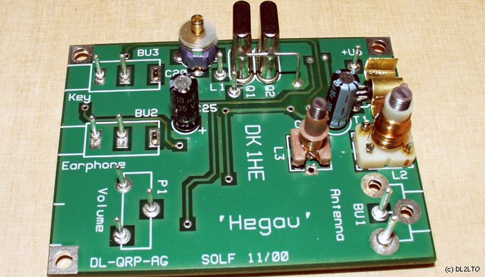 Detailansicht der bestückten Leiterplatine ...