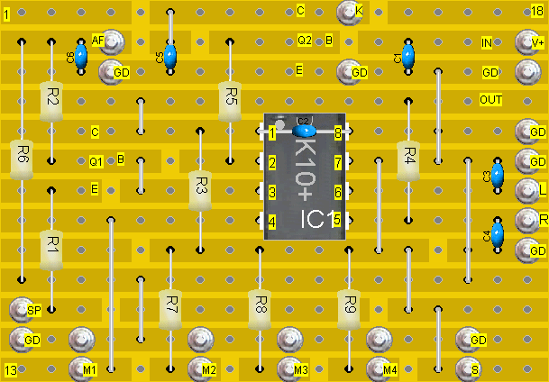 Lochrasterplatine Vorderseite
