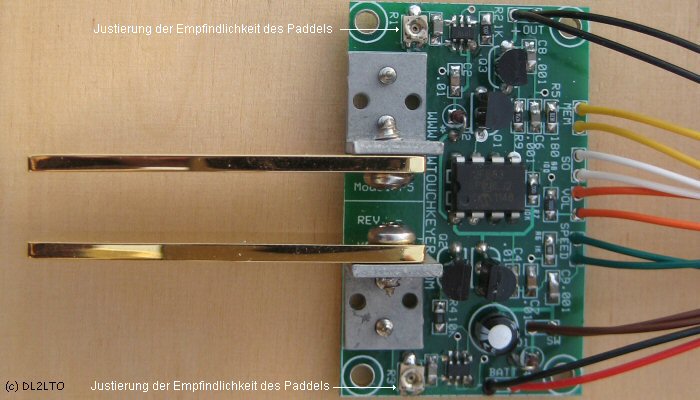 P5 Touch Paddle Keyer, bestückte Platine