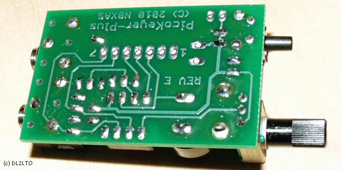 PicoKeyer-Plus, von der Lötseite gesehen ...