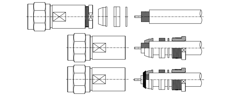 BNC Steckermontage, RG174 ...