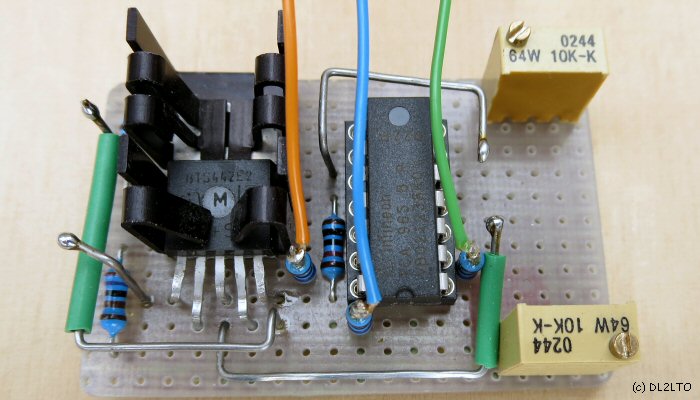 Bauelemente auf der Lochrasterplatine ...