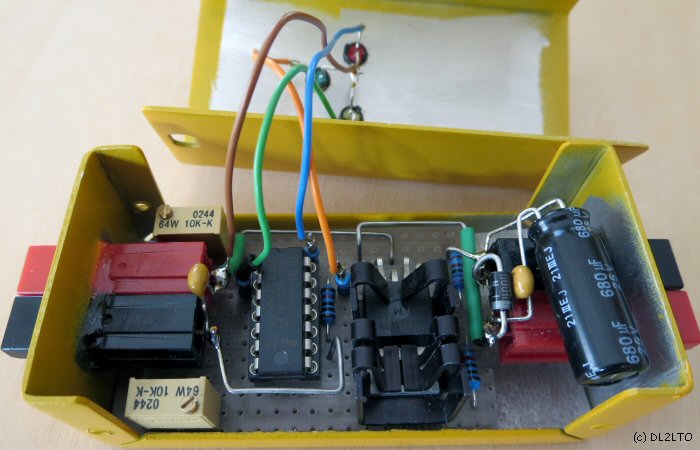 Lochrasterplatine eingebaut ...