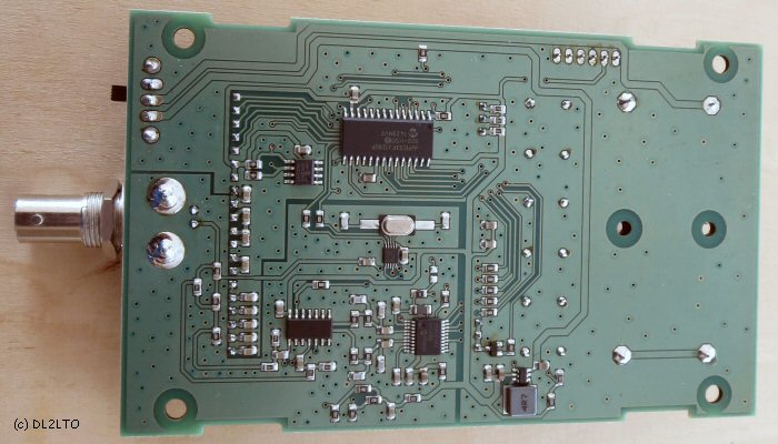 Fertig gelötete Platine, Lötseite