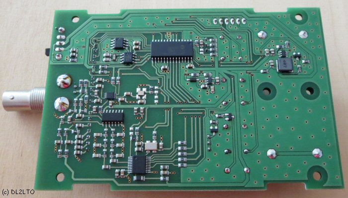 Fertig gelötete Platine, Lötseite