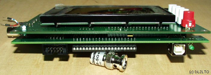 Haupt- und USB Adapterplatine übereinander