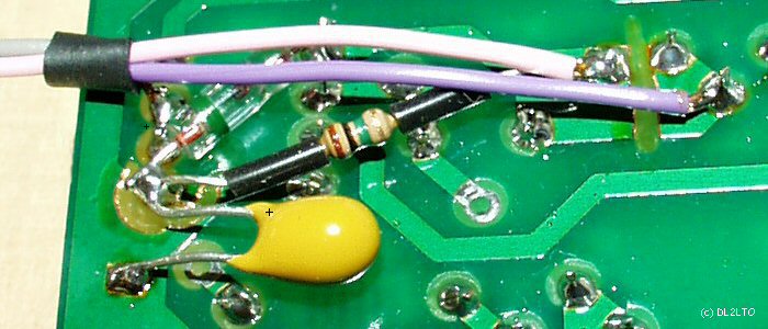 geänderte Leiterplatine der Peakschaltung im Detail