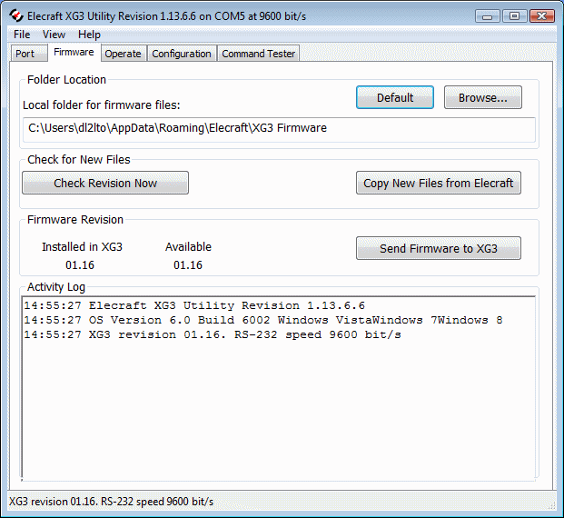 Menü Firmware Update