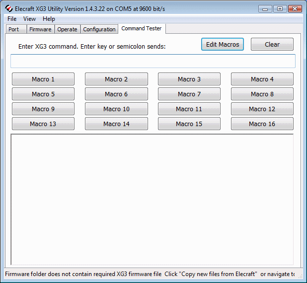 Menü Command Tester