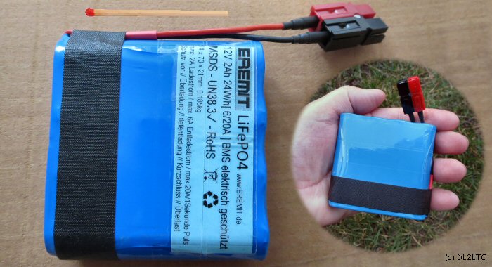 LiFePO4, 12V/2A für die Hosentasche ...