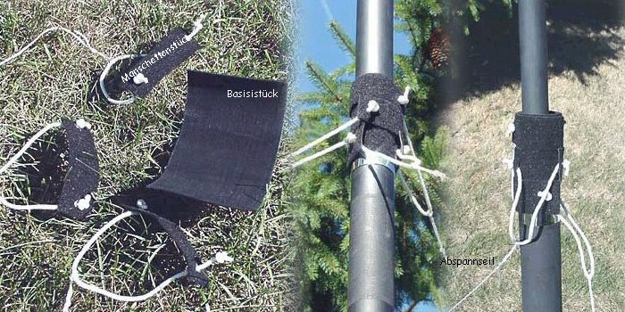 GFK Abspannung mit Klettband